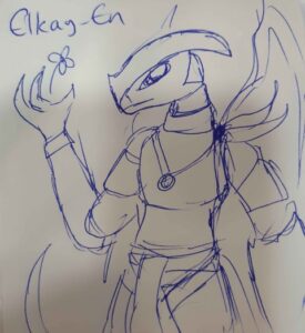 Elkay-En, fledgling Life Goddess, decayling, codename Darkpurger